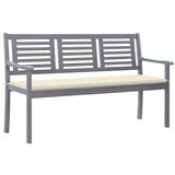 The Living Store Vrtna klop za 3 osebe z blazino 150 cm siv evkaliptusov les - Klop, (21480076) | Shoptok.si