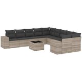  11-dijelni set vrtnih sofa poliratan s jastucima svijetlosivi | shoptok.hr