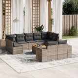vidaXL 10-dijelni set vrtnih sofa od poliratana s jastucima sivi | shoptok.hr