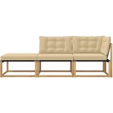  Sekcionalna sofa s jastukom Bijela 241 5 x 83 x 73 cm - Bijela i bež 1x srednji +1x kutni +1x stolić | shoptok.hr