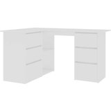  Kutni radni stol bijeli 145 x 100 x 76 cm od iverice | shoptok.hr