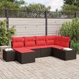 Vrtna sedežna garnitura z blazino 6 pcs Rjava Poly ratan, (5000063206) | Shoptok.si