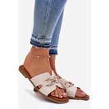 EVENTO Ladies Flat Slippers With Decorative Detail Beige Amiresna | Shoptok.si