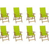 The Living Store Zložljivi vrtni stoli z blazinami 8 kosov trden akacijev les - Vrtni Stol, (21481770) | Shoptok.si
