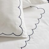 Catherine Lansfield Bela/modra posteljnina za zakonsko posteljo/podaljšana 230x220 cm Scallop Border – | Shoptok.si