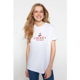 Trendyol T-Shirt - White - Oversize Cene