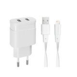 Rivacase hišni polnilec PS4125 WD2 3,4A + podatkovno polnilni kabel Lightning Apple iPhone 13 - bel Cene