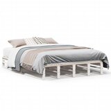 vidaXL Posteljni okvir bel 160x200 cm trdna borovina | Shoptok.si