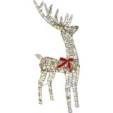 vidaXL Reindeer vuče saonice Topla bijela 120 cm 55 cm Ratan | shoptok.hr