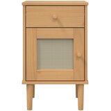  Noćni ormarić SENJA izgled ratana smeđi 40x35x65 cm od borovine | shoptok.hr