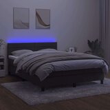  Box spring postelja z vzmetnico LED temno siva 140x200 cm žamet, (20789304) | Shoptok.si