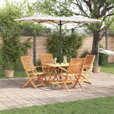vidaXL Set 3 Naravni les Trden akacijev les 90x90x75 cm Zložljivo | Shoptok.si