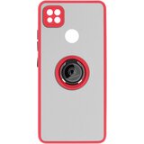 AVIZAR Ovitek z obrocem za Xiaomi Redmi 9C - hrbtna stran proti prstnim odtisom, združljiva z magnetnim stojalom - rdeca, (20718726) | Shoptok.si