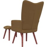  Stolica za opuštanje s osloncem za noge smeđa baršunasta | shoptok.hr