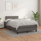 Maison Chic Box spring postelja - Vzmetna postelja z vzmetnico siv 120x200 cm umetno usnje SL19600, (21893680) | Shoptok.si
