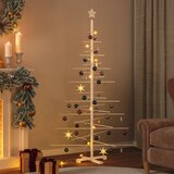 vidaXL Lesena novoletna jelka za okras 180 cm trdna borovina | Shoptok.si