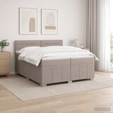  Boxspring krevet s madracem Sivosmeđa 200 x 200 cm Tkanina Slike