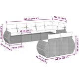  8-dijelni set vrtnih sofa od poliratana s jastucima svjetlosivi | shoptok.hr