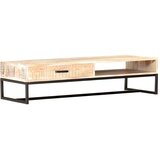  Stolić za kavu bijeli 117 x 50 x 30 cm masivno bagremovo drvo | Eponuda.com