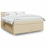 vidaXL Krevet s oprugama i madracem krem 180x200 cm od tkanine | shoptok.hr