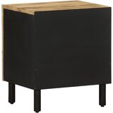  Krevetni ormarić crni 40x33,5x46 cm Puno grubo drvo Mango | shoptok.hr