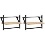 Maison Chic 2 kosi Stenske Police - Viseče police s prečkami sonoma hrast 40x25x30 cm, (21793442) Cene