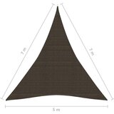  Senčno jadro 160 g/m² rjavo 5x7x7 m HDPE, (20965615) | Shoptok.si