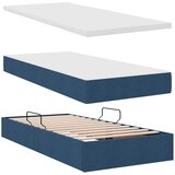  LED krevet za pohranu s madracem Plava 90 x 200 cm Tkanina | shoptok.hr
