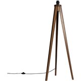 QAZQA Podeželska stoječa svetilka trinožnik iz orehovega lesa - Tripod Classic | Shoptok.si