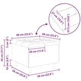  Otoman za pohranu Bijeli 60 x 60 x 45 cm Umjetna koža - Bijeli 60 cm Umjetna koža | shoptok.hr