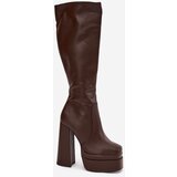 Boto Insulated women's boots on heel and platform chocolate Lysara | shoptok.hr