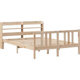 vidaXL Posteljni okvir z vzglavjem 135x190 cm trdna borovina | Shoptok.si