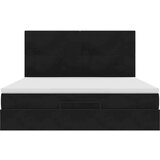 vidaXL Otomanski posteljni okvir z vzmetnicami črn 180x200cm žamet | Shoptok.si