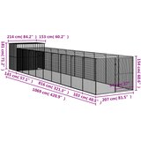  Kućica za pse s igralištem svjetlosiva 214x1069x181 cm čelična | shoptok.hr