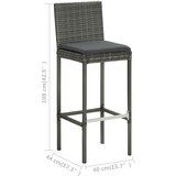  3-dijelni vrtni barski set s jastucima sivi | shoptok.hr