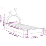  Otroški posteljni okvir z vznožjem Roza 90 x 200 cm PU, (5000104662) | Shoptok.si