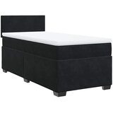 Krevet box spring s madracem crni za jednu osobu baršunasti | Eponuda.ba