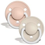 Bibs tolažilna duda - silikon De lux nočna z okroglim cucljem 0-36 m 2/1 blush/vanilla Cene
