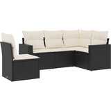  The Living Store Vrtna sedežna garnitura 5-delna z blazinami črn poli ratan - Vrtna Sedežna Garniture, (21453125) | Shoptok.si