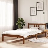 The Living Store Posteljni okvir medeno rjav iz trdnega lesa 100x200 cm - Posteljni Okvir, (21523341) Cene