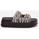 Boto Ladies Sandals With Golden Buckles On Platform Zebra Virvania | Shoptok.si