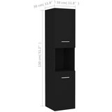 vidaXL Kupaonski ormarić crni 30 x 30 x 130 cm od iverice | shoptok.hr