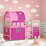 The Living Store Otroški pograd s tunelom roza 90x200 cm trdna borovina - Otroški Pograd, (21625222) | Shoptok.si