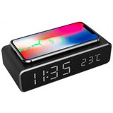 Gembird digitalni sat s funkcijama alarma i bežičnog punjenja, crne boje | shoptok.hr