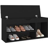 Klupa za cipele s jastukom crna 104x30x49 cm konstruirano drvo | shoptok.hr