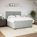  Krevet s oprugama i madracem svjetlosivi 180x200 cm baršunasti | shoptok.hr