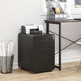  Mobilni uredski ormar za spise s 3 ladice zaključavanje držač za olovke 39x48x59 cm crni | shoptok.hr