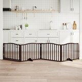 Vrata za pse s vratašcima 4 panela sklopiva 320 cm drvo topole Smeđa 80 x 60 x 2 cm | shoptok.hr
