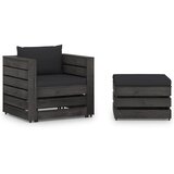 2-dijelna vrtna garnitura s jastucima sivo impregnirano drvo | shoptok.hr
