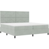 vidaXL Krevet s podlogom i madracem Svjetlosiva 200x200 cm Baršun | shoptok.hr